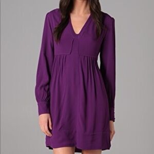 Diane Von Furstenberg Veda Plum Purple Dress Long Sleeve
